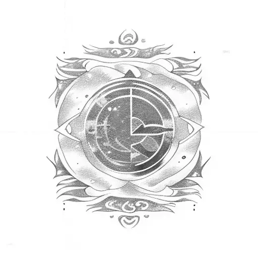 Water sign from "avatar the last airbender" with the colors of the French flag  tattoo design idea