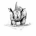 A rhino using a jiu jitsu kimono tattoo design idea