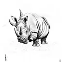 A rhino using a jiu jitsu kimono tattoo design idea