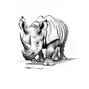 A rhino using a jiu jitsu kimono tattoo design idea
