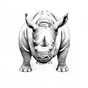 A rhino using a jiu jitsu kimono tattoo design idea