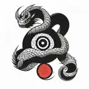 Sasuke Snake, with sharingan in the back tattoo design idea