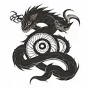 Sasuke Snake, with sharingan in the back tattoo design idea