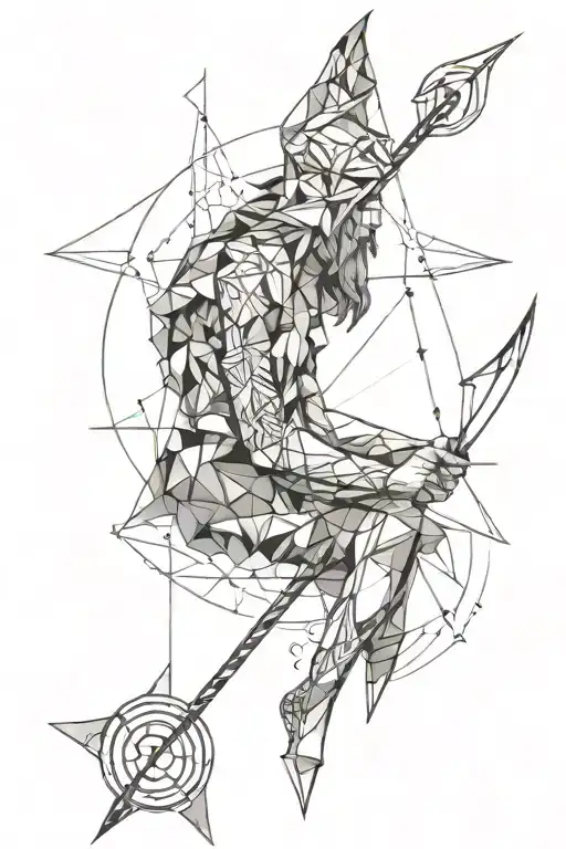 Odysseus bow and arrow tattoo design idea
