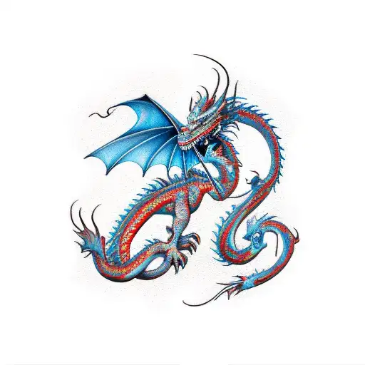 Dragon around collar bone tattoo design idea