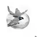 perigrine falcon diving tattoo design idea