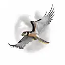 perigrine falcon diving tattoo design idea