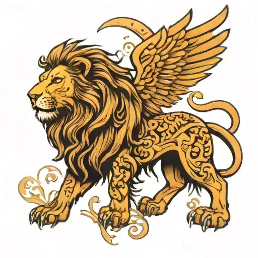 lion greek mythology tattoo design idea