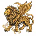 lion greek mythology tattoo design idea
