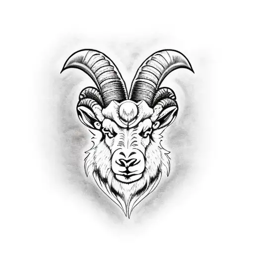 full arm sleeve photo realistic Neo traditional tattoo of Aries the ram tattoo design idea