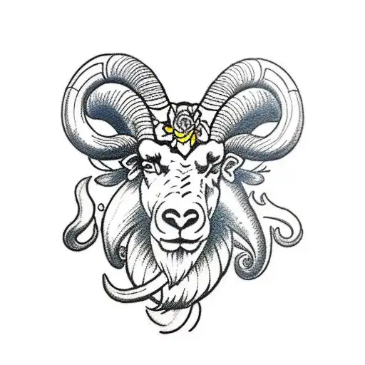 full arm sleeve photo realistic Neo traditional tattoo of Aries the ram tattoo design idea