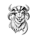full arm sleeve photo realistic Neo traditional tattoo of Aries the ram tattoo design idea