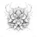 glowing flowers in darkest part of you tattoo design idea