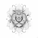 glowing flowers in darkest part of you tattoo design idea