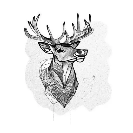 stag tattoo design idea