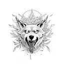 Lobo com floresta negra tattoo design idea
