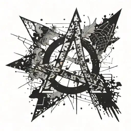 An anarchy symbol made of simple paintings tattoo design idea