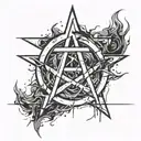 An anarchy symbol made of simple paintings tattoo design idea