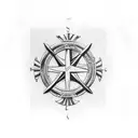 anchor cross compass tattoo design idea
