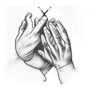 a praying hand with a cross tattoo design idea