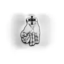 a praying hand with a cross tattoo design idea