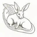 rabbit and dragon tattoo design idea