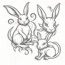 rabbit and dragon tattoo design idea
