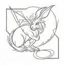 rabbit and dragon tattoo design idea