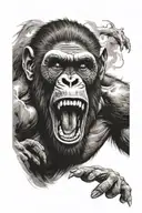 ape screaming  tattoo design idea