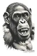 ape screaming  tattoo design idea