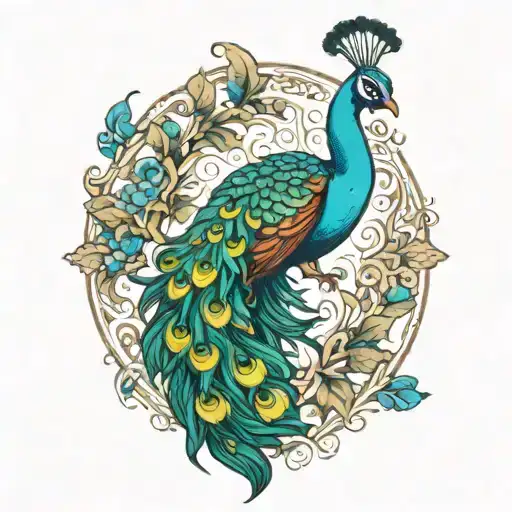 peacock tattoo design idea