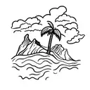 Palm Tree, Table Mountain tattoo design idea
