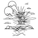 Palm Tree, Table Mountain tattoo design idea