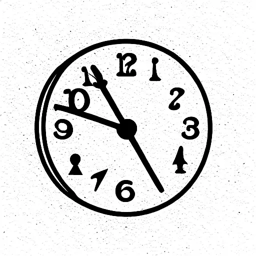 A clock running forever in a locker with money going in and out tattoo design idea
