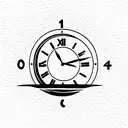 A clock running forever in a locker with money going in and out tattoo design idea