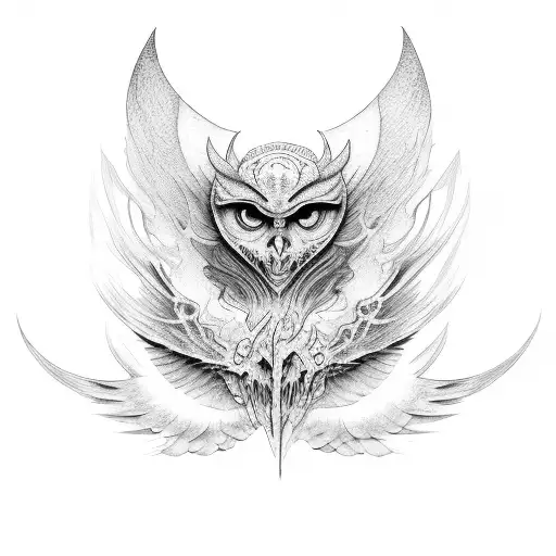 lilith + ailes + caducee  tattoo design idea