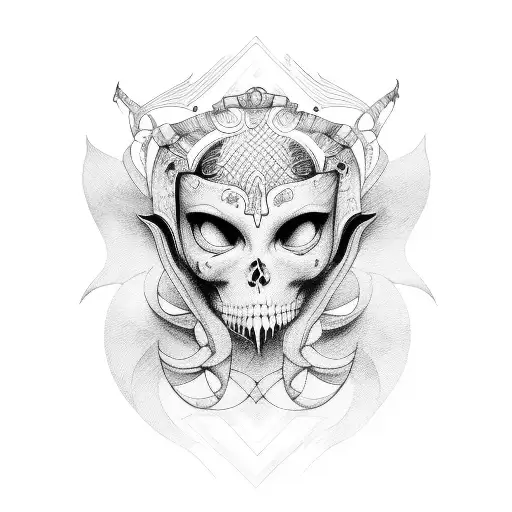 lilith + caducee  tattoo design idea