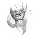 lilith + ailes + caducee  tattoo design idea