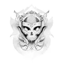 lilith + caducee  tattoo design idea