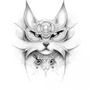 lilith + caducee  tattoo design idea