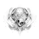 lilith + caducee  tattoo design idea