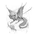 lilith + caducee  tattoo design idea