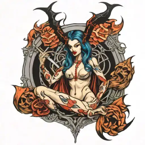 diablo lilith full body tattoo design idea