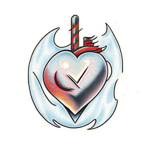 a single crack in a stone heart tattoo design idea