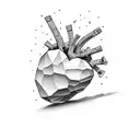 a single crack in a stone heart tattoo design idea