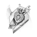 a single crack in a stone heart tattoo design idea