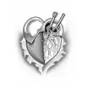 a single crack in a stone heart tattoo design idea