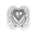 a single crack in a stone heart tattoo design idea