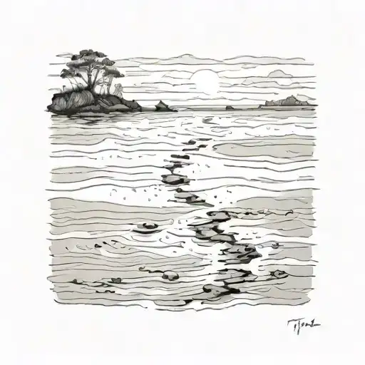 tides have erased his footprints tattoo design idea
