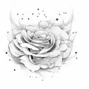 flores e concha tattoo design idea